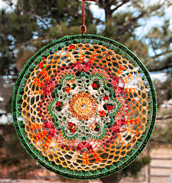 Hanging Mandala Window & Wall Decor - Winter Sage