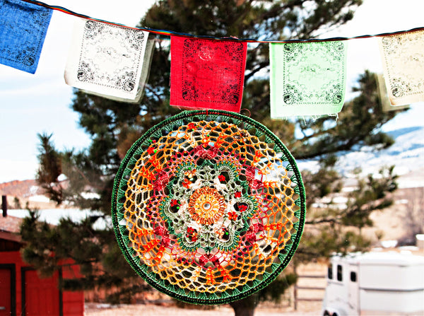 Hanging Mandala Window & Wall Decor - Winter Sage
