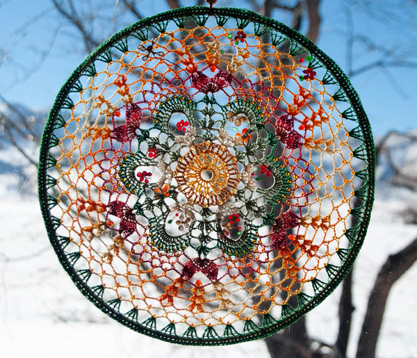 Hanging Mandala Window & Wall Decor - Winter Sage