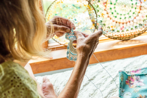 Hanging Mandala Window & Wall Decor - Winter Sage